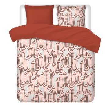 Terschellinger Flanel dekbedset Terracotta Boho bogen FL01  140x200/220cm
