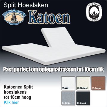Katoenen Split Topper Hoeslakens