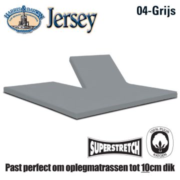 Jersey Split Topperhoeslaken Grijs 160x200cm