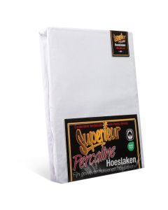 Wit katoenen percaline hoeslaken superieur.
