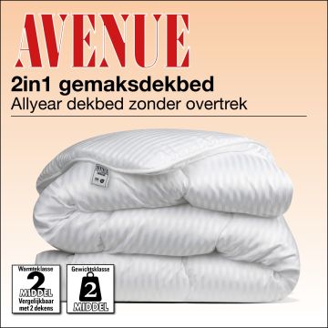 Wasbaar dekbed wit satijnstreep