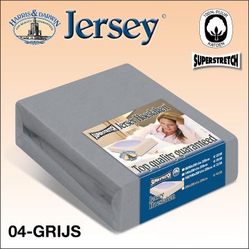 Super dik jersey hoeslaken voor de dikke matras in de kleur grijs.