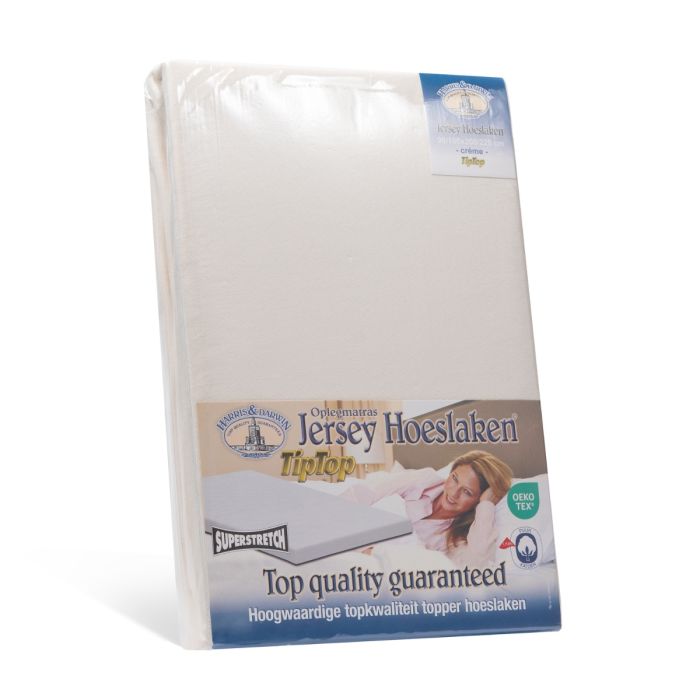Jersey Topperhoeslaken Ecru 160/180x200/220cm.