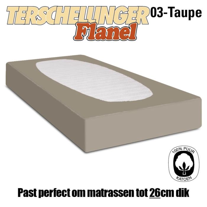 Flanellen Hoeslakens Terschellinger Taupe
