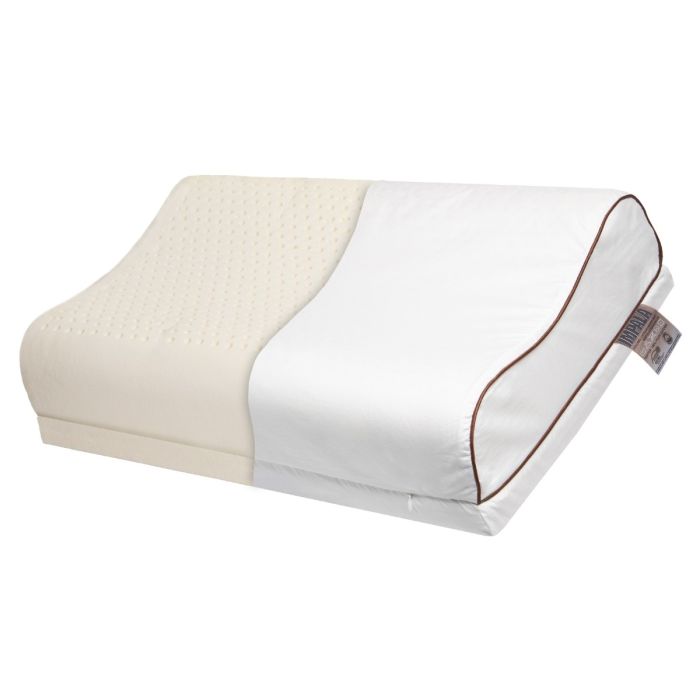 Impala latex contour hoofdkussen. Aanpasbaar latex hoofdkussen met neksteun randen