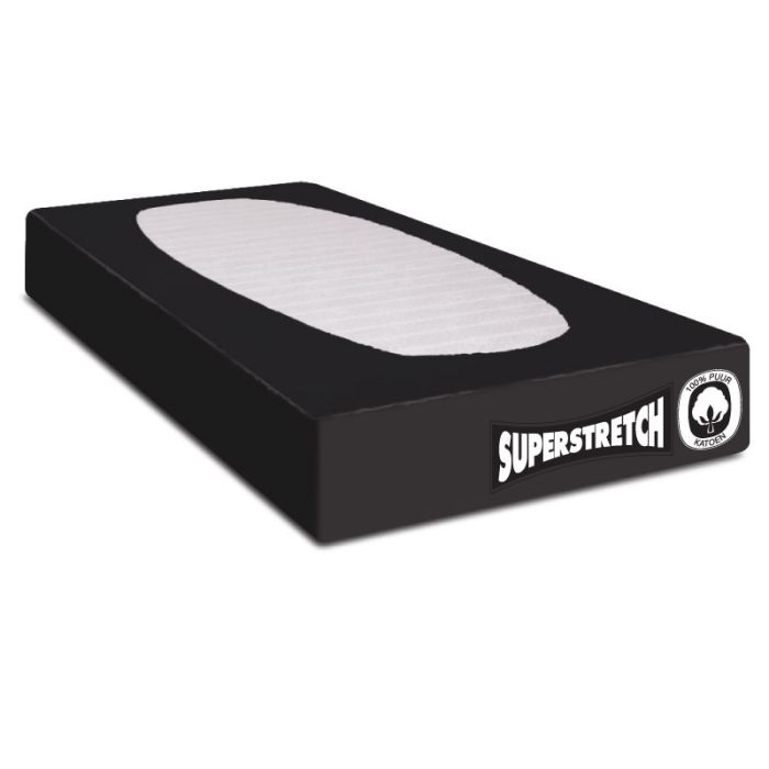 Jersey hoeslaken zwart Lits-Jumeaux