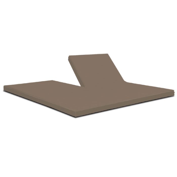 Katoen Split Topperhoeslaken Taupe 160x210-220cm