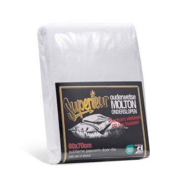 Superieur molton kussen slopenset  60x70cm