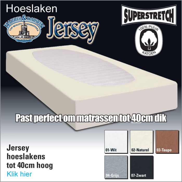 Jersey Hoeslaken 80/90x200/220 