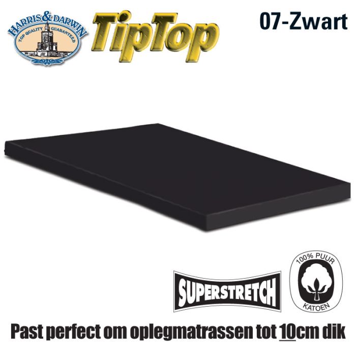 Jersey Topper Hoeslaken Zwart