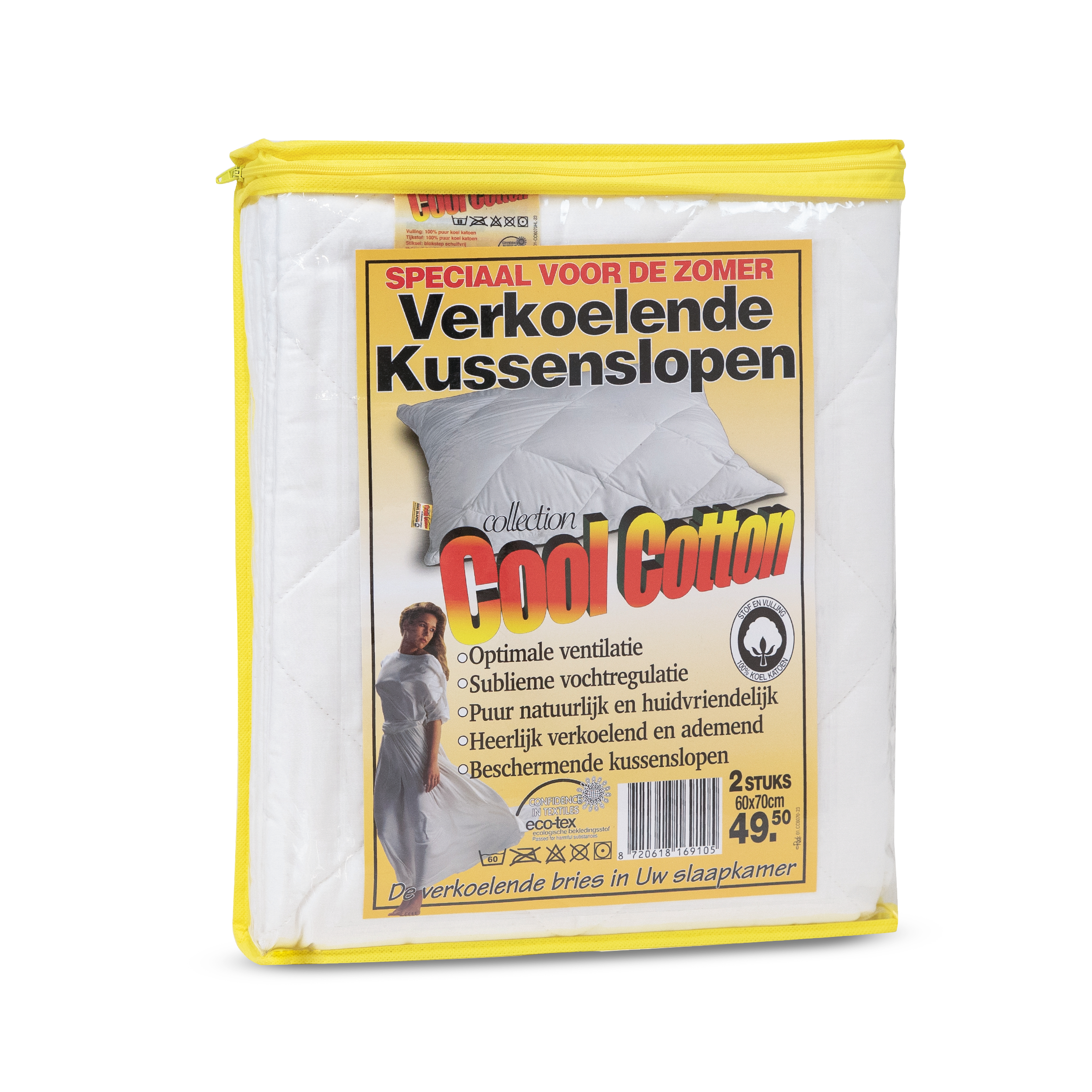 Verpakking van Cool Cotton koele kussenslopen-set
