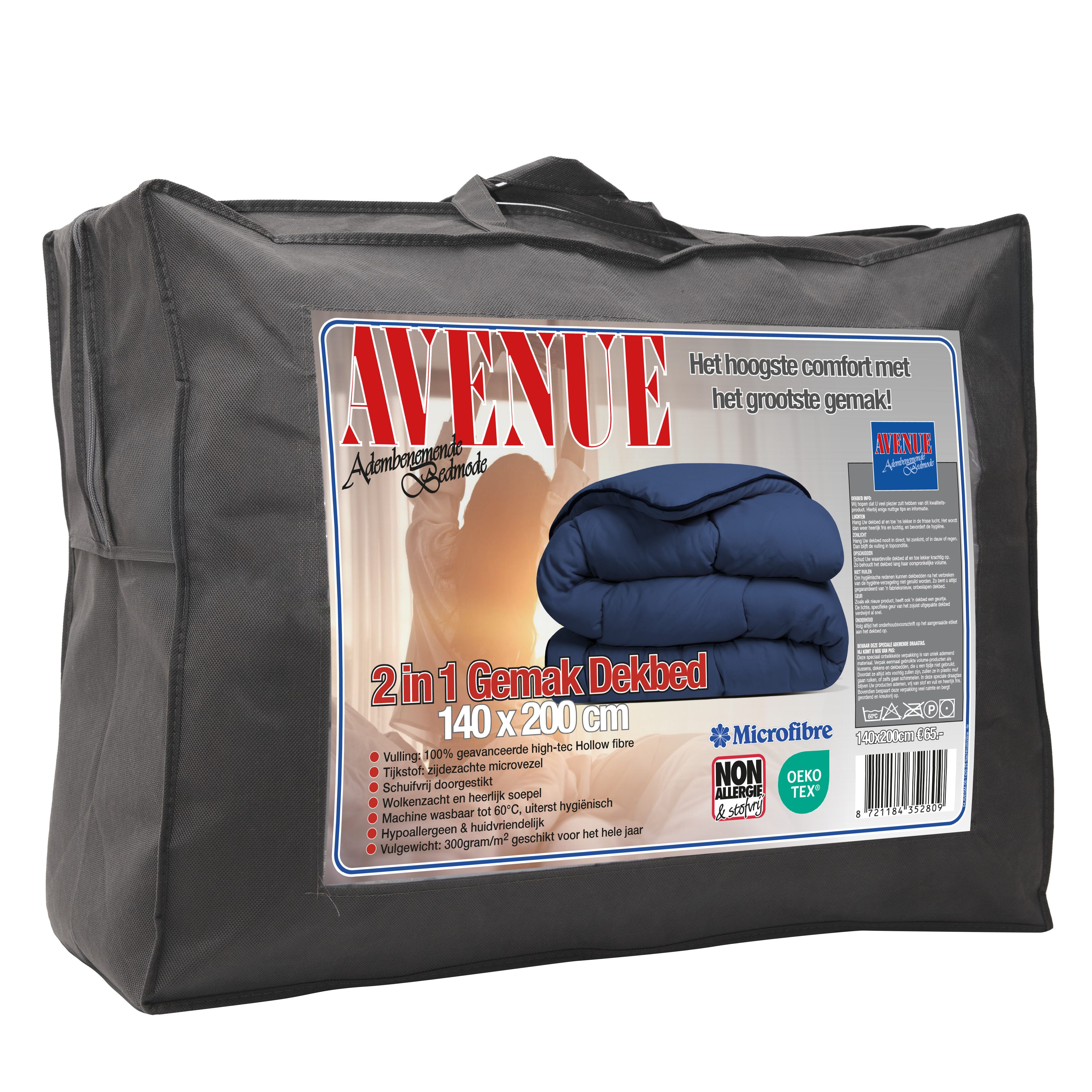 Verpakking van Avenue Gemaks 2 in 1 dekbed Blauw
