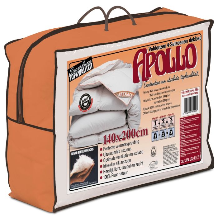 Verpakking van Apollo 4-seizoenen voldons dekbed
