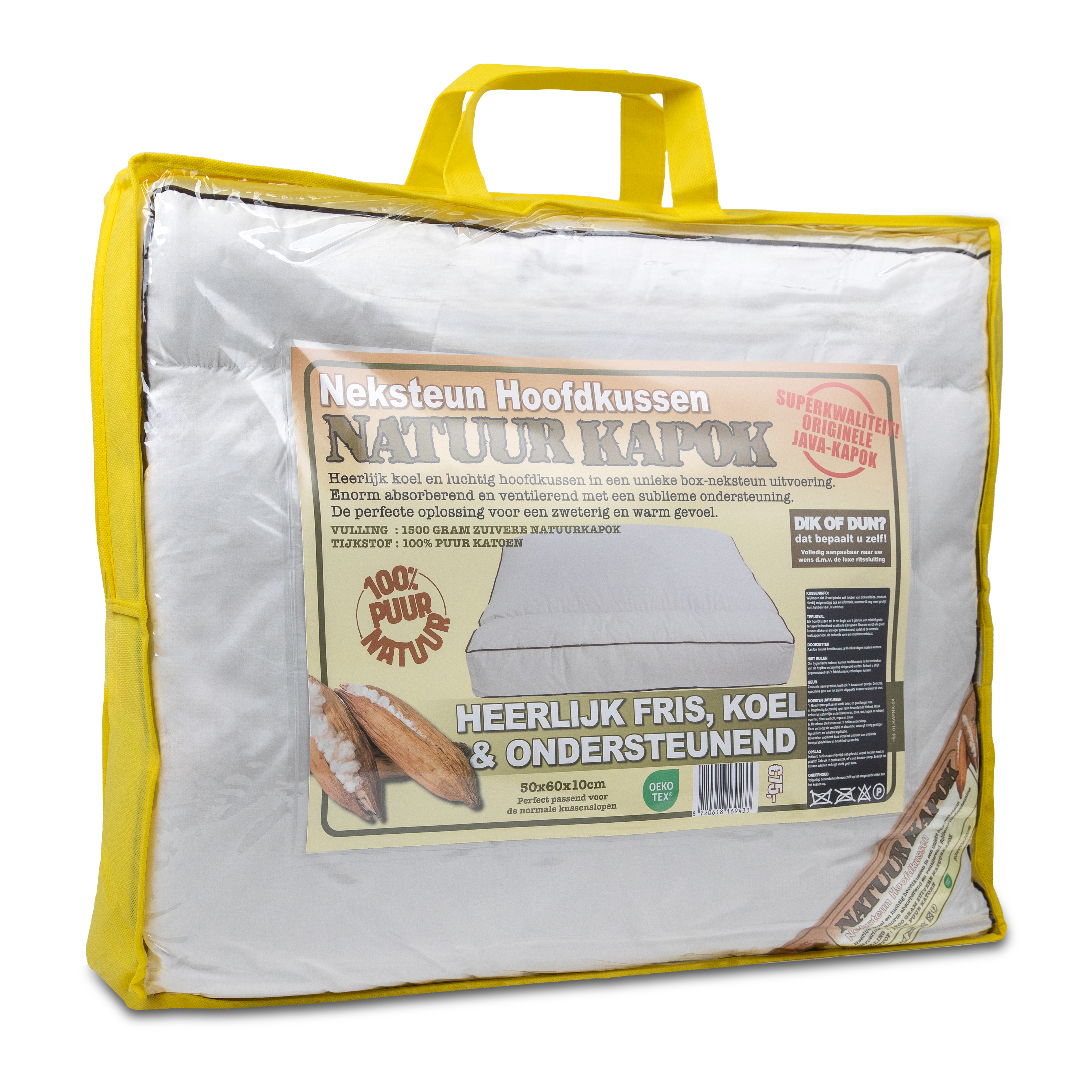 Verpakking van Natuur Kapok ondersteunend neksteun kussen