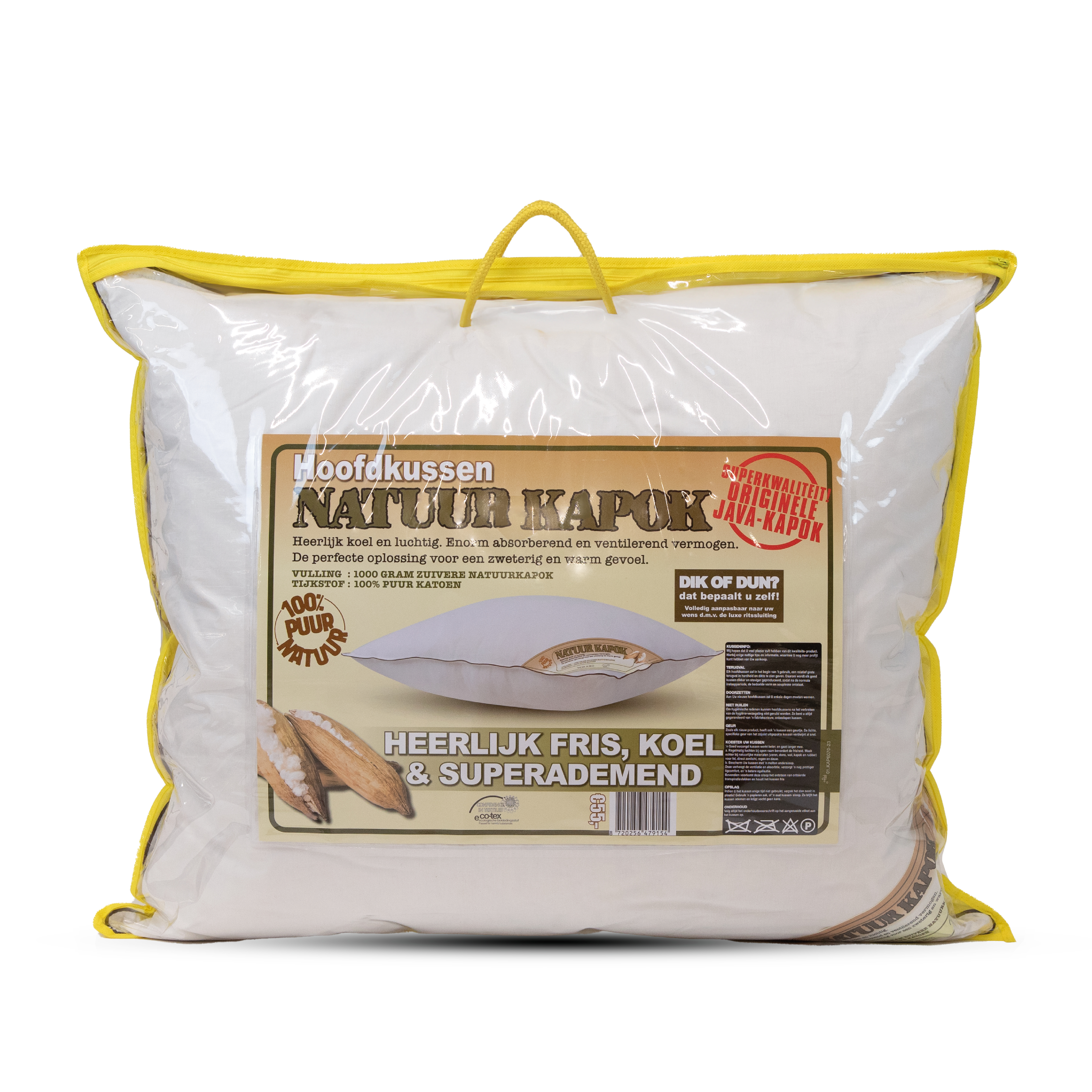 Verpakking van Natuur Kapok hoofdkussen