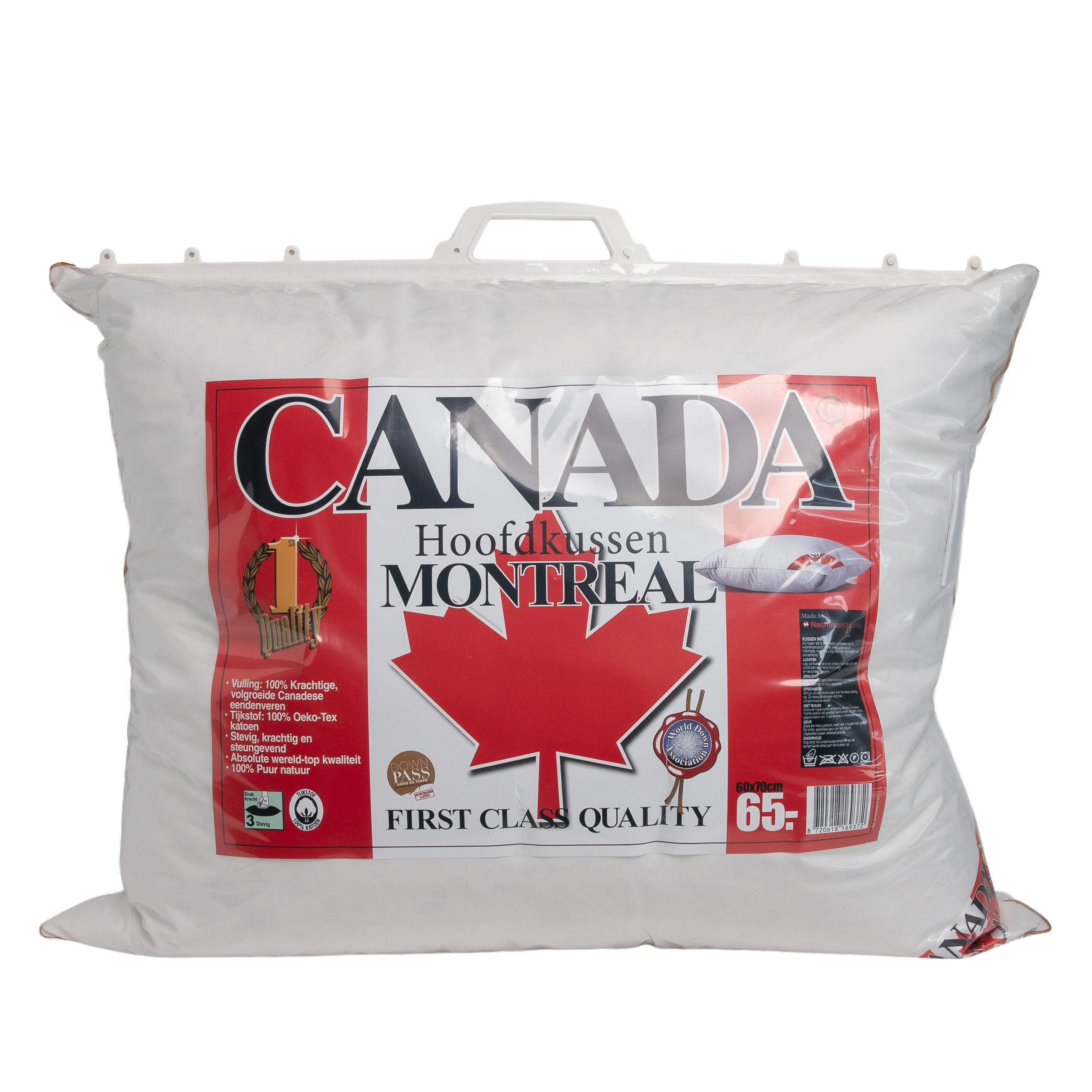 Verpakking van Canada Montreal stevig veren hoofdkussen