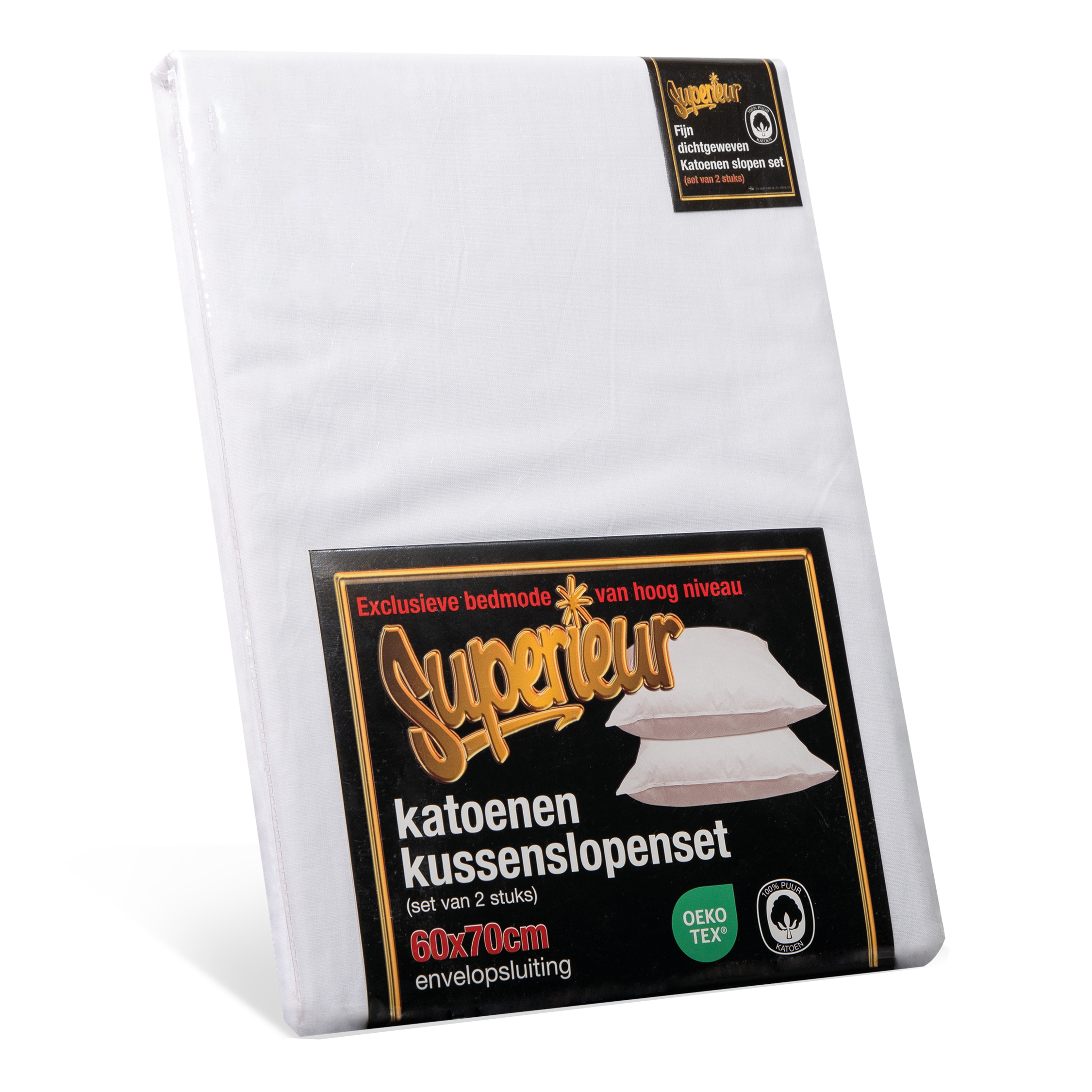 Verpakking van Superieur katoenen kussenslopen-set