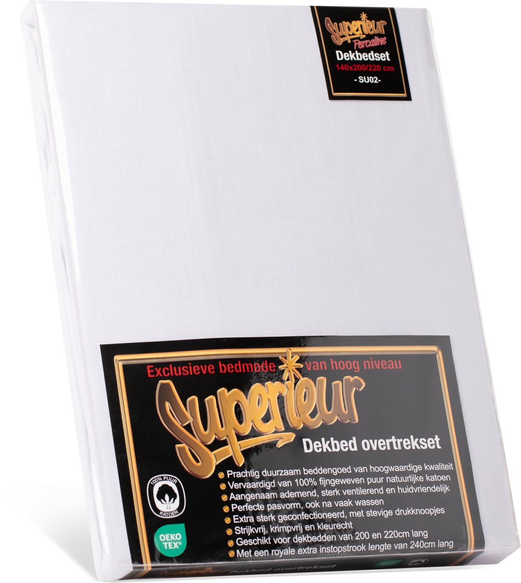 Verpakking van Superieur katoenen dekbedset stralend Wit/Wit SU01