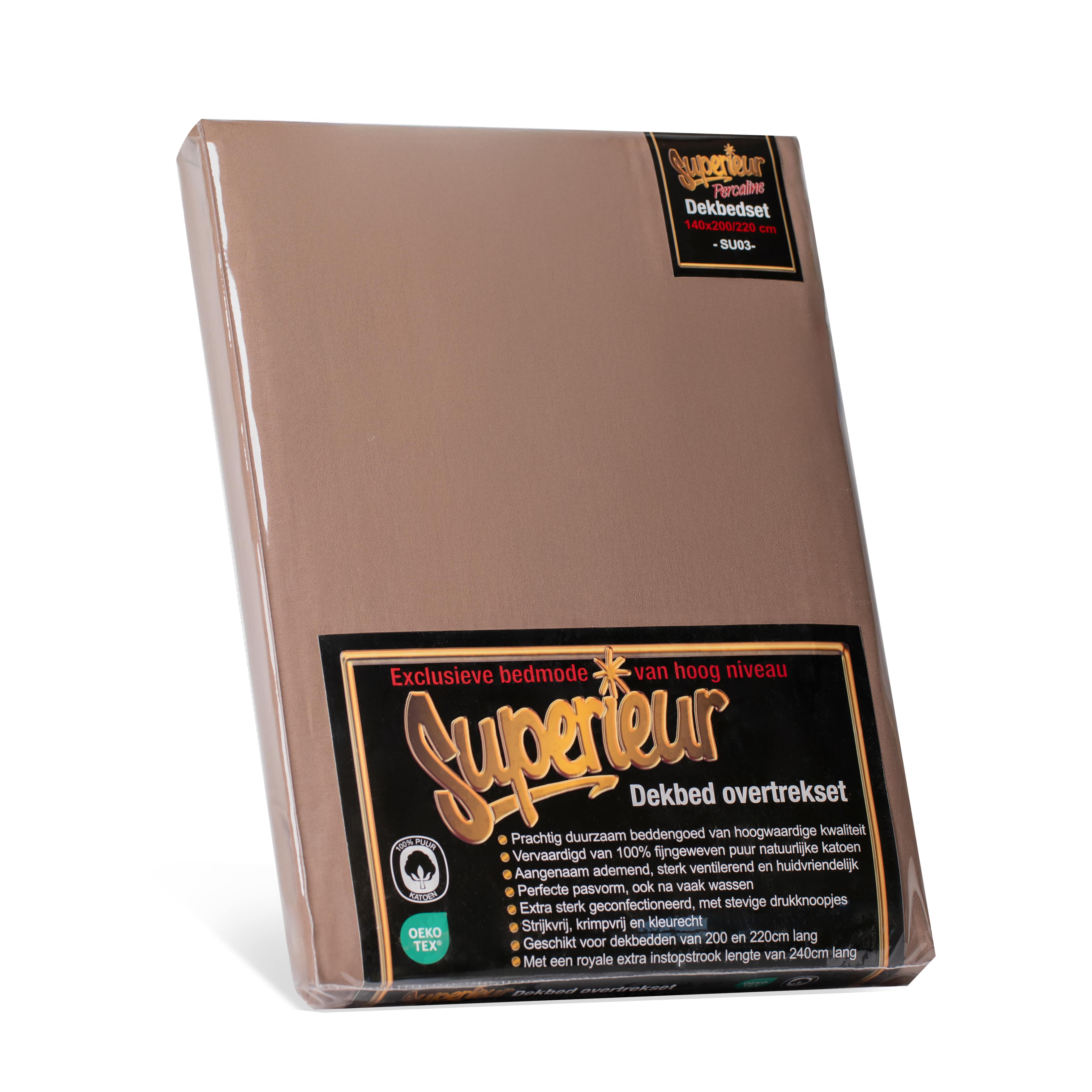 Verpakking van Superieur katoenen dekbedset twinface Taupe/Creme SU03