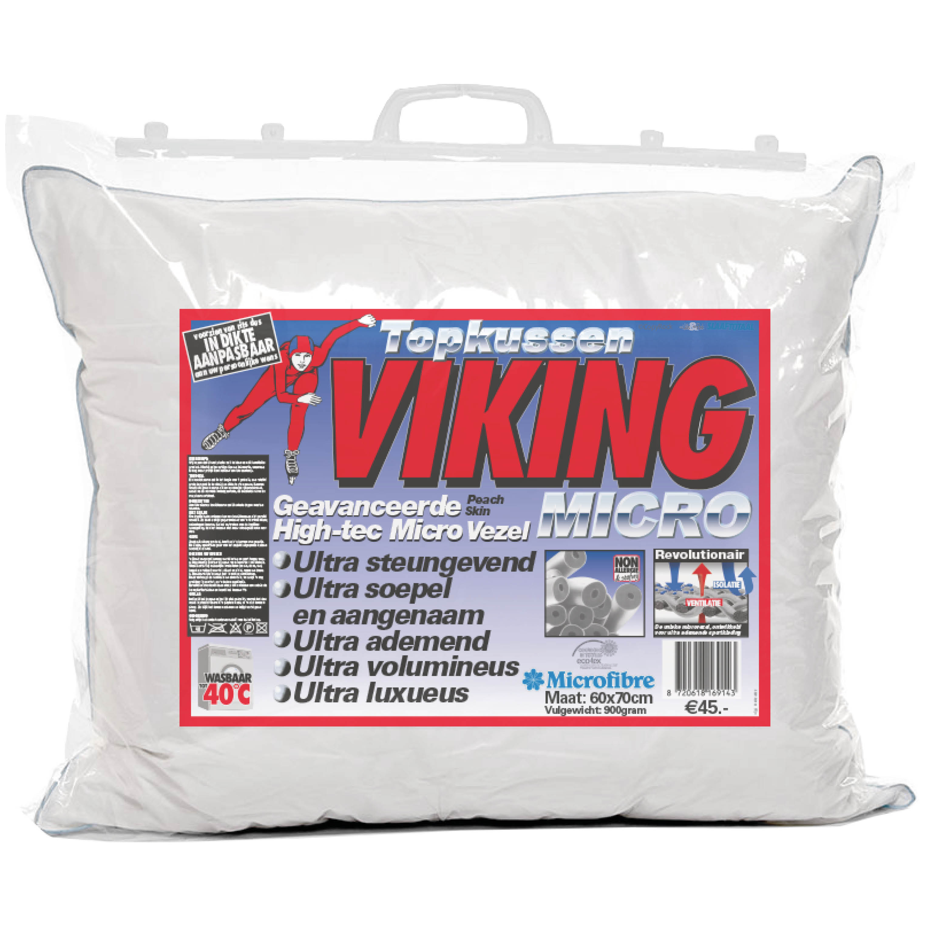 Verpakking van Viking anti-allergisch microvezel hoofdkussen
