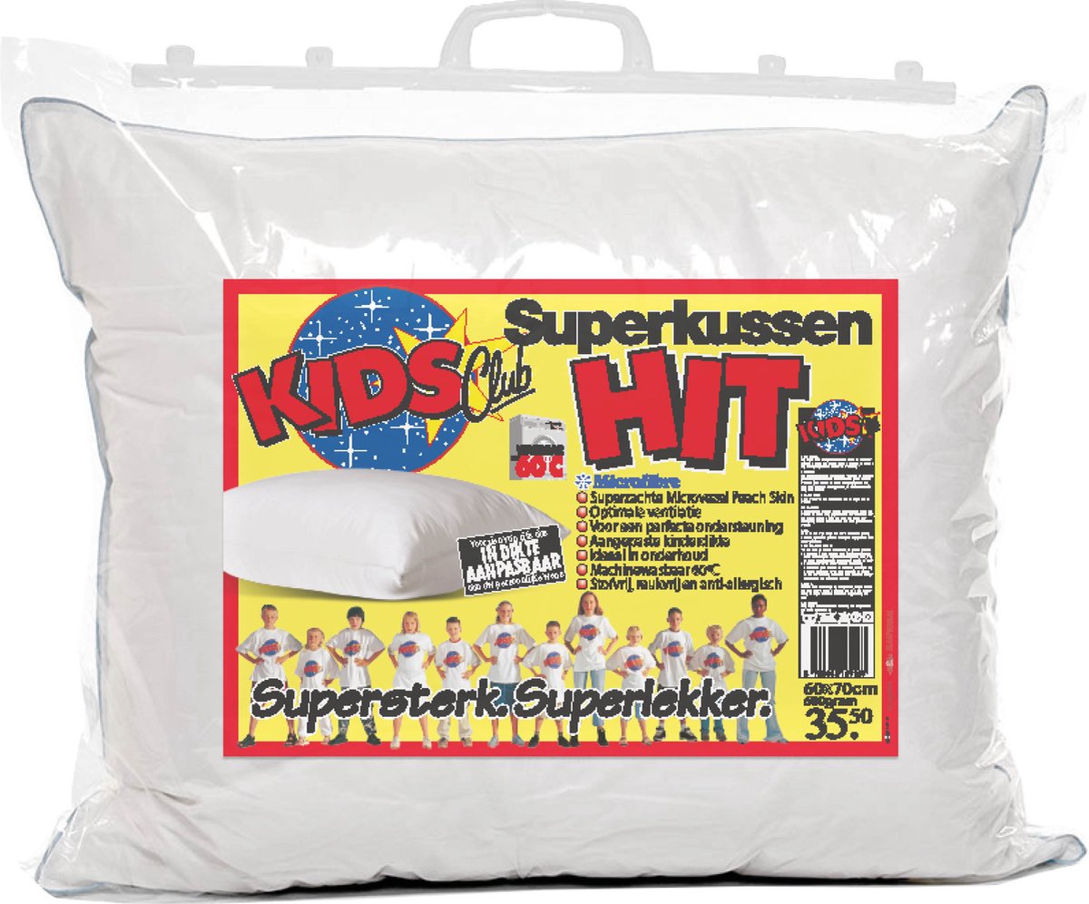 Verpakking van KidsClub Hit kinderkussen