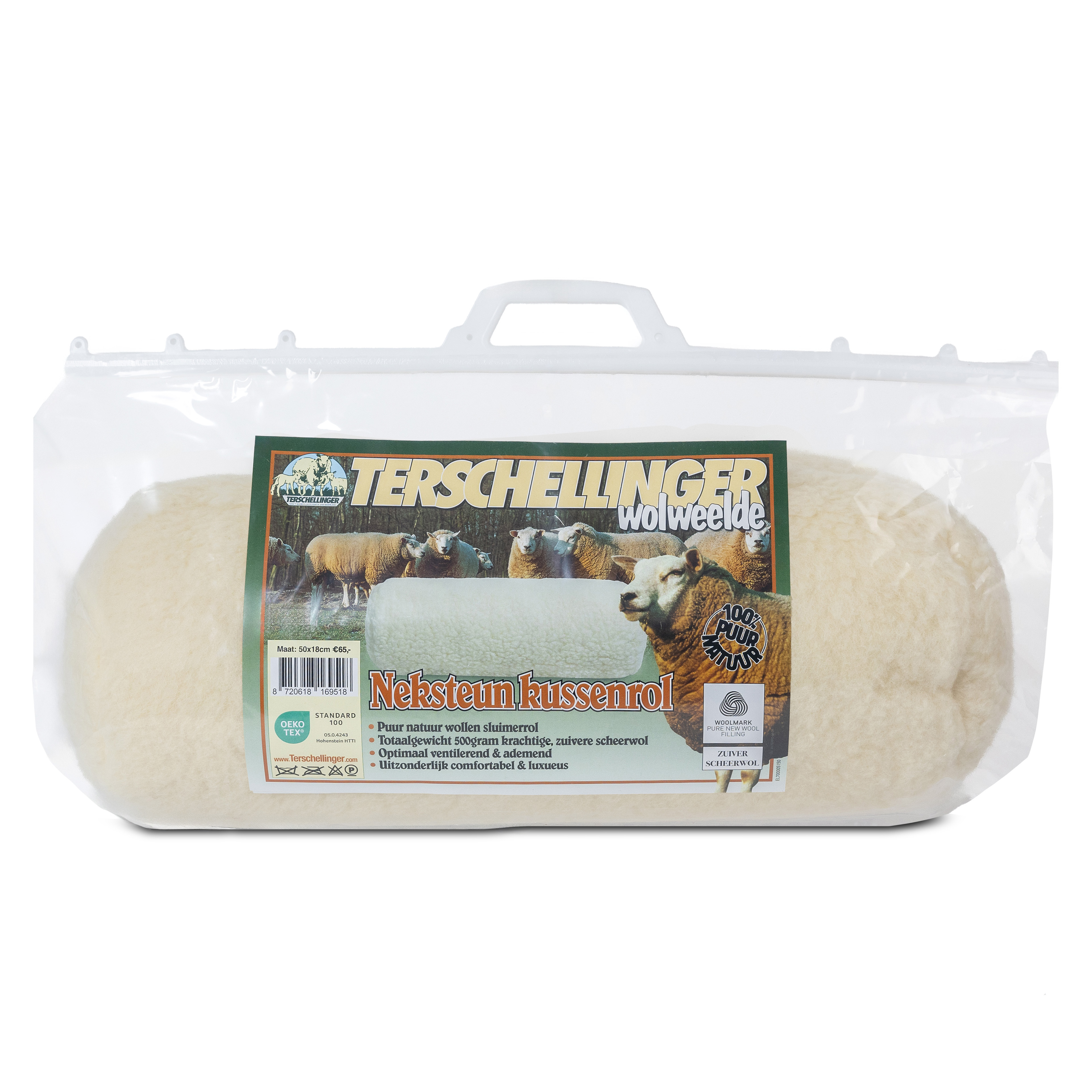 Verpakking van Terschellinger wollen Nekrol 50x18cm bijkussen