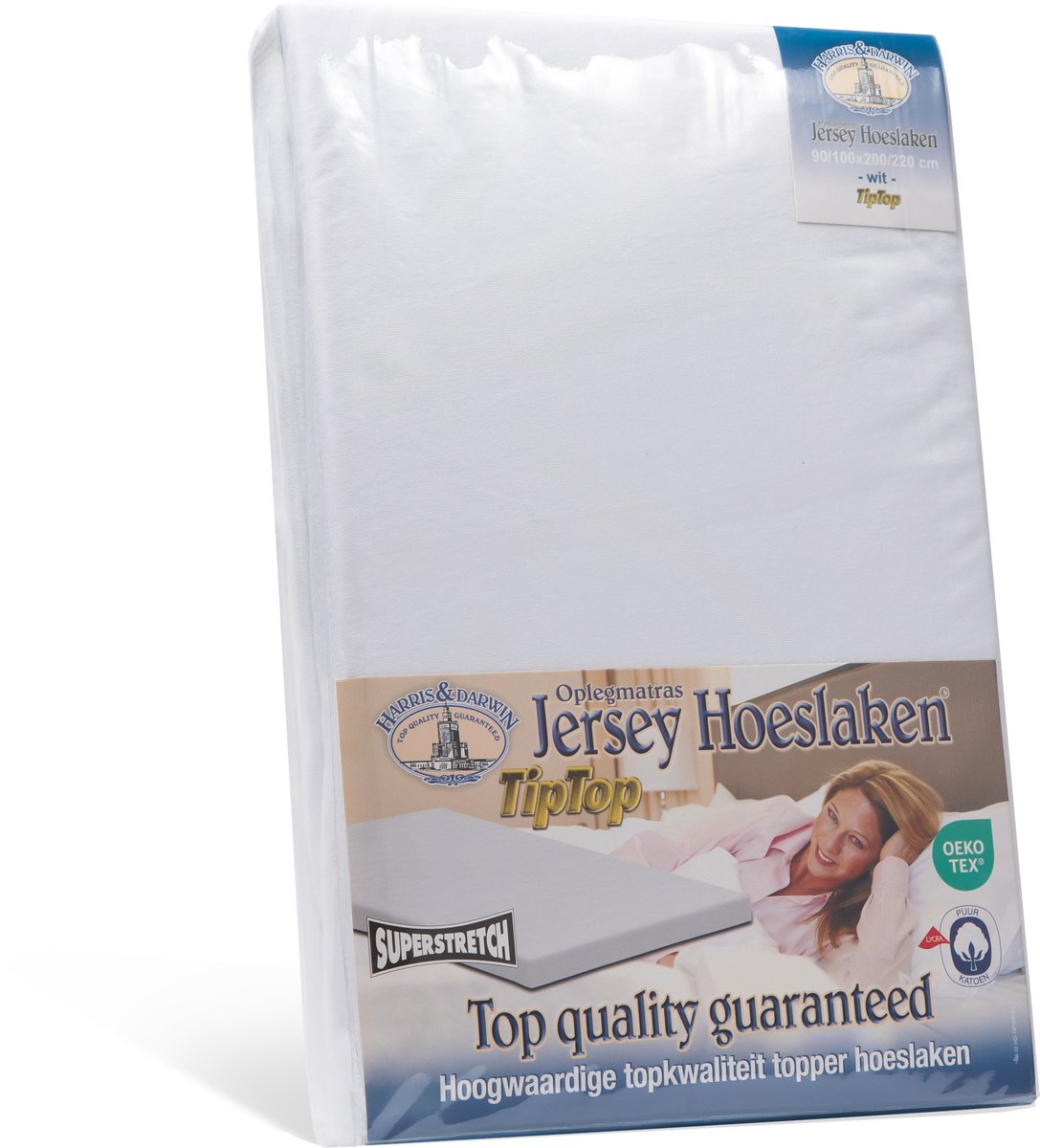 Verpakking van H&D TipTop Jersey topper hoeslaken