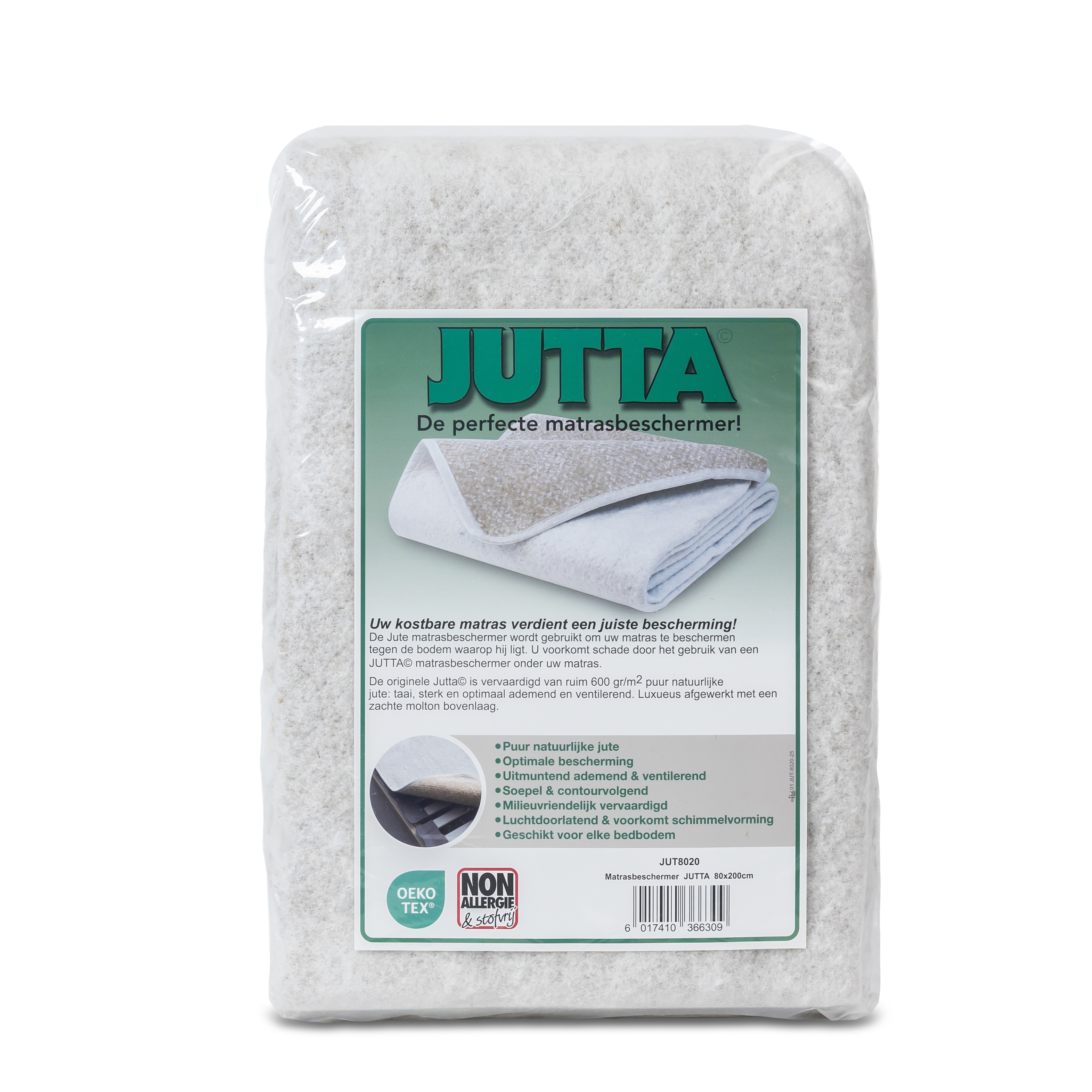 Verpakking van Jutta natuurlijke matraschermer