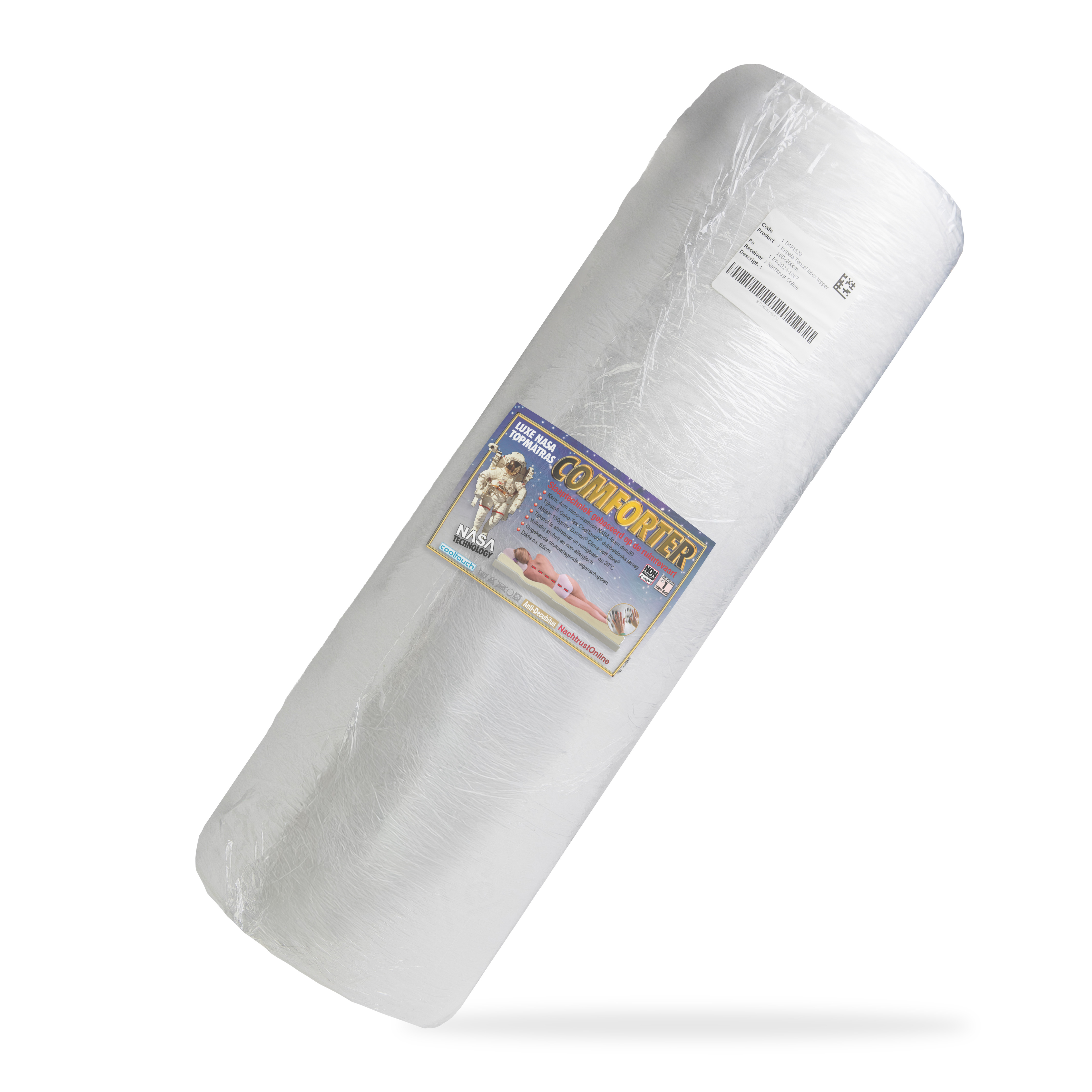 Verpakking van Comforter NASA traagschuim topper