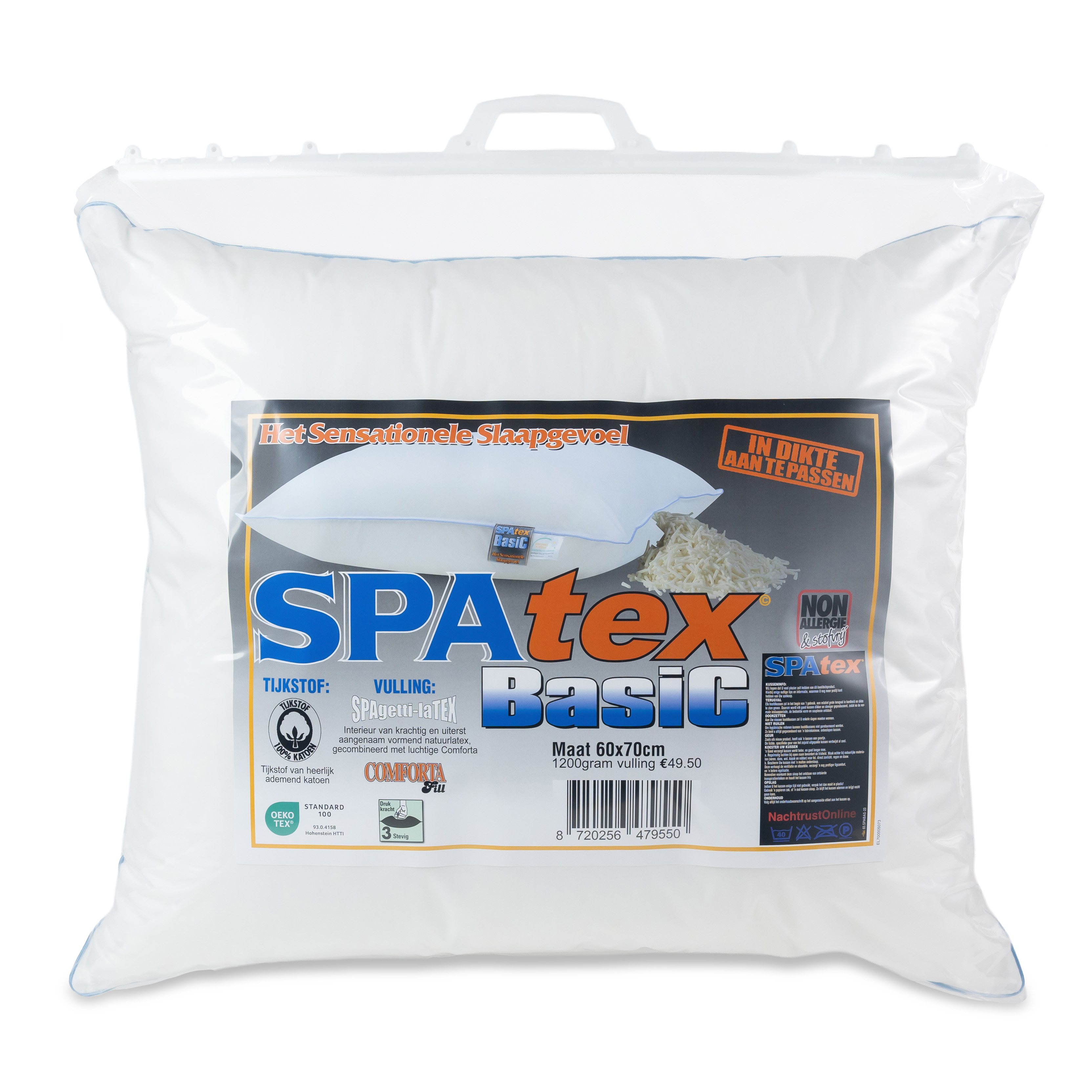 Verpakking van SpaTex Basic spaghetti latex hoofdkussen